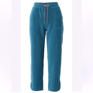 MATILDA JANE Women Teal Blue Green Get Inspired Velour Crop Pants Terry Cloth XL